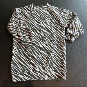 Anine Bing Monochrome Zebra Print Sweatshirt